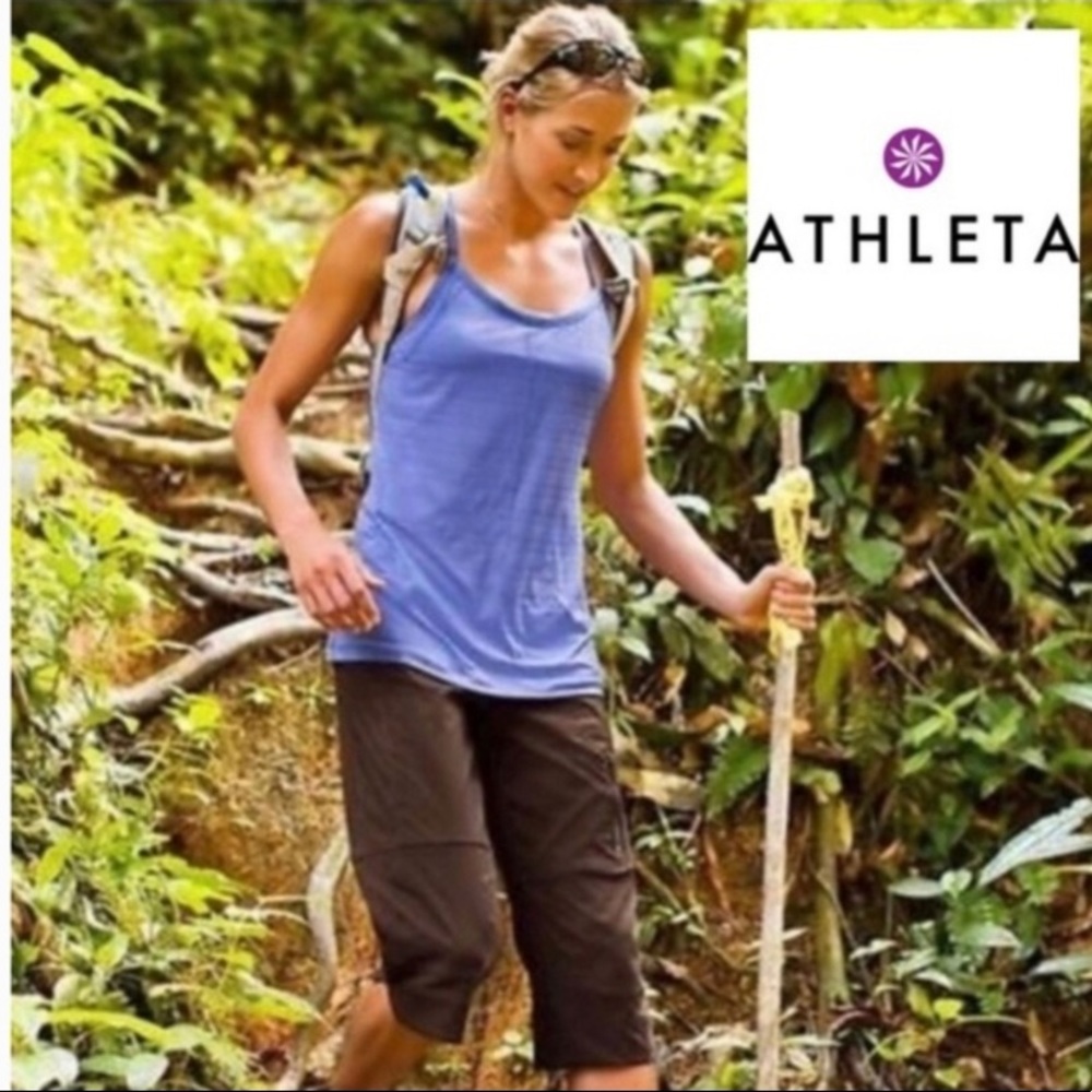 Athleta Commuter Brown Hiking Capri Pants‎ Size 2